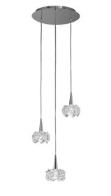 M3952  Artic Glass Pendant 3 Light